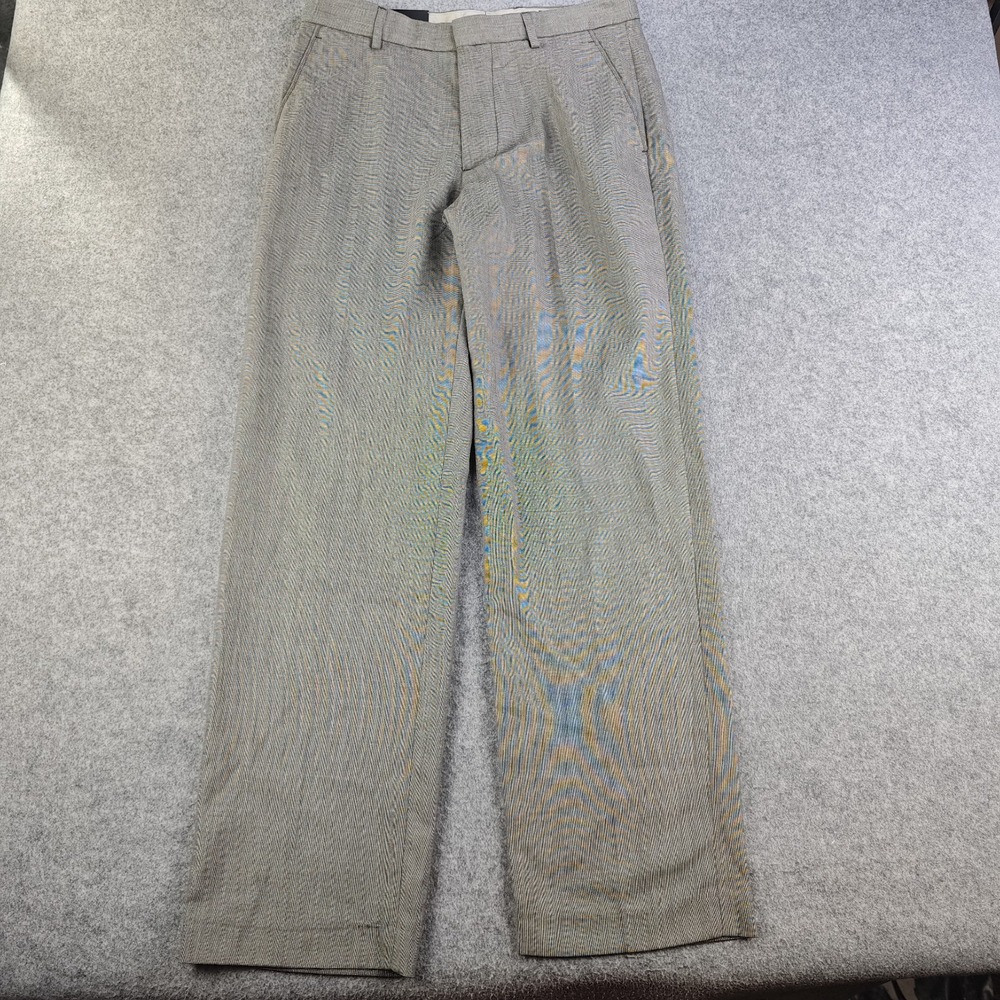 Banana Republic Dress Pants Mens 31x32 NWT Gray Flat Front Polyester Stretch